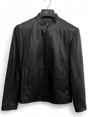 Mens Murano Collezione Lambskin Leather Biker Jacket size Small